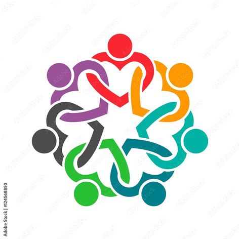 People Heart Group Teamwork Logo. Vector graphic design illustr # ...