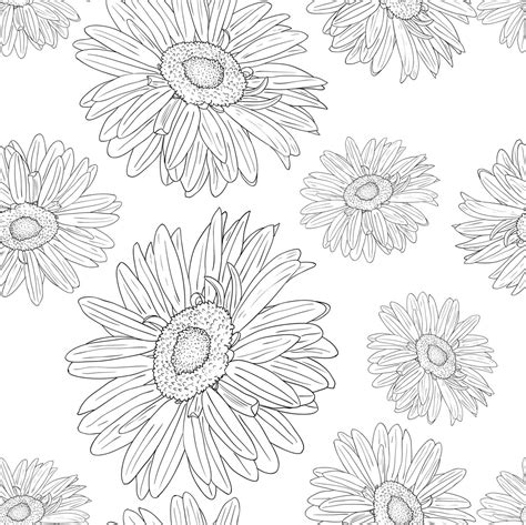 Seamless Wallpaper With Beautiful Flowers Vector Spring Retro Vector ...
