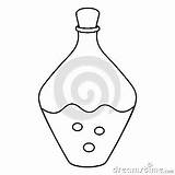 A Bottle With Magic Elixir Sketch Vector Illustration Coloring  sketch template