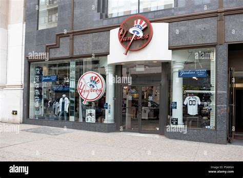 The exterior of the New York Yankees store on Fifth Avenue in Midtown Manhattan, New York City ...