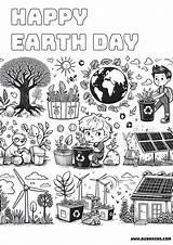 Happy Earth Day coloring Page bubakids  BubaKidscom sketch template