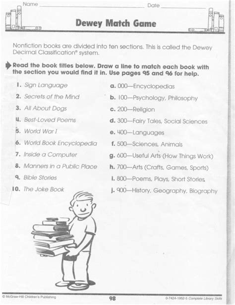 Dewey+Decimal+System+Worksheets In 2020 | Dewey Decimal | Free Library Skills Printable ...