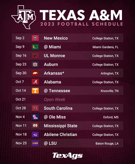 Texas A&M Aggies Football Schedule 2024 - validité carte identité