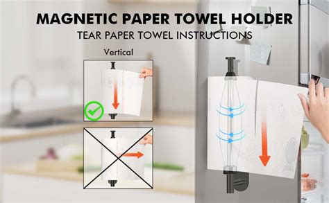 KIHOGEM Magnetic Paper Towel Holder, Under Cabinet One Hand Operable ...