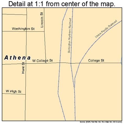 Athena Oregon Street Map 4103200