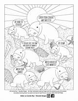 Cute Manatee Coloring Page Pages sketch template