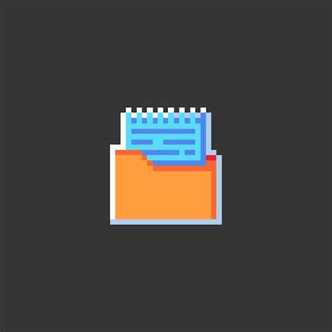 Premium Vector | Pixel art file icon