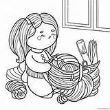 Cozy Knitting Scene Coloring Page 55794 44138 sketch template