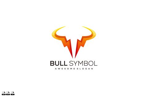 bull symbol icon logo design colorful By NorinHood | TheHungryJPEG