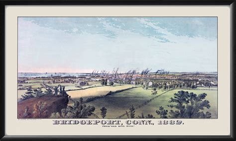 Bridgeport CT 1882 Restored Map | Vintage City Maps