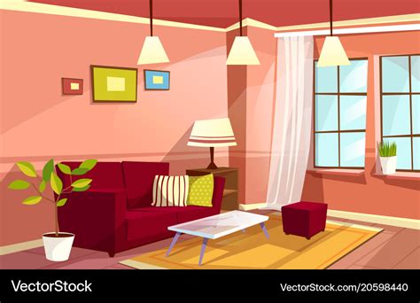Cartoon living room apartment interior Royalty Free Vector