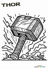 Thors hammer Mjolnir  Coloring Pages For Kids sketch template