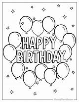 Birthday Balloons Coloring Sheet Pages sketch template