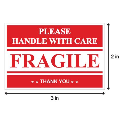 Print Out Fragile Sticker : Fragile Glass 30 Per Sheet Custom Printed Shipping Labels Stickers ...