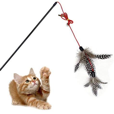 1 Pcs Pet cat toy Cute Design bird Feather Teaser Wand Plastic Toy for ...