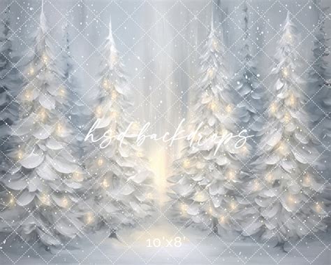 Winter Wonderland Backdrop with Snowy Forest Winter Scene