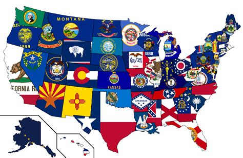 Colours of the US state's flags blended into one colour [1513x983] : r/MapPorn