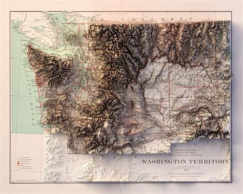 Washington State Topographic Map, Stacked Plot Visualization Print - agrohort.ipb.ac.id