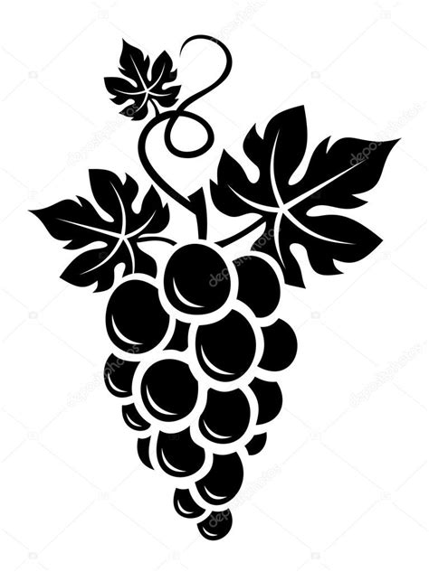 Black silhouette of grapes. Vector illustration. — Stock Vector © Naddya #20048325