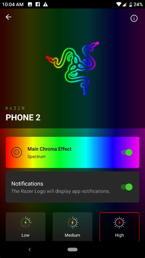 How to set up the Razer Phone 2 logo to light up with app notifications