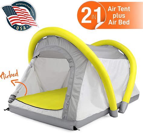 SereneLife Outdoor Inflatable Camping 2 in 1 Airbed Tent |Hiking Blow ...