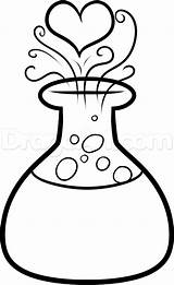 Love Potion Bottle Drawing Sketch Coloring Page sketch template