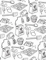 Free Baking Coloring Pages sketch template