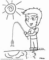 Boy Fishing Coloring Pages sketch template