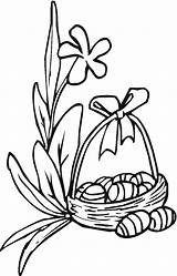 Easter Basket With Flower coloring Page  Download Print Or Color sketch template