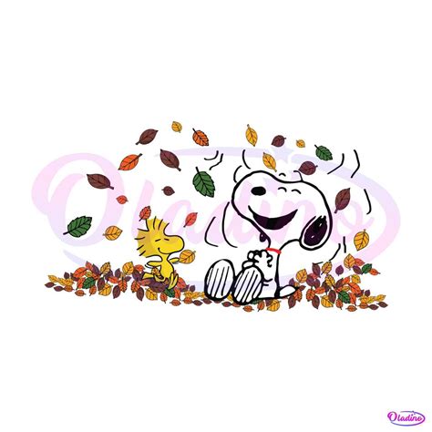 Fall Snoopy With Woodstock Autumn Leaves SVG File For Cricut