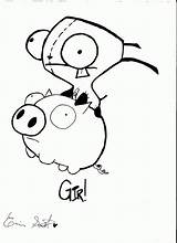 Invader Zim Gir Coloring Pages To Print  Home sketch template