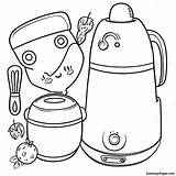 Cute Kitchen Appliances Coloring Page  Pagescom sketch template
