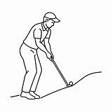 Golfer coloring Pages 47463593 Vector Art At Vecteezy sketch template