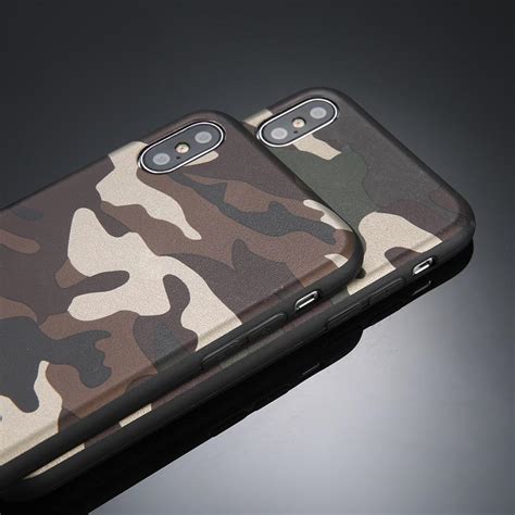 Army Green Camouflage Soft TPU Silicon Case For iPhone