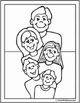 Family Fathers Day Coloring Page Dad Mom 3 Kids sketch template