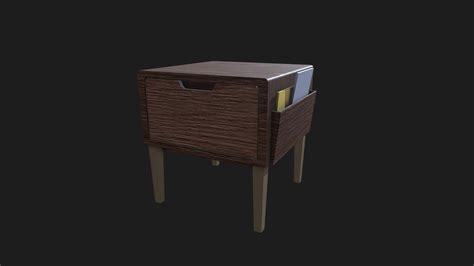 End table - wooden with magazine rack - Download Free 3D model by ...