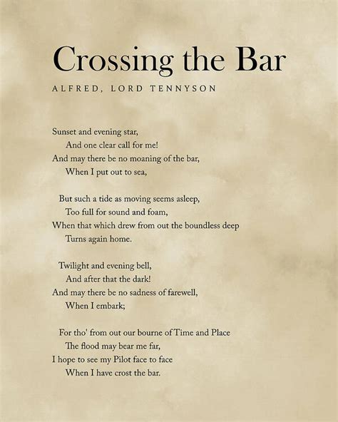 😍 Lord alfred tennyson crossing the bar. Crossing the Bar. 2022-10-10