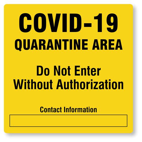 Quarantine Signs | Quarantine Area Safety Signs