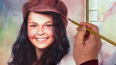 Watercolor of a Smiling Girl - Portrait Painting Step by Step - YouTube