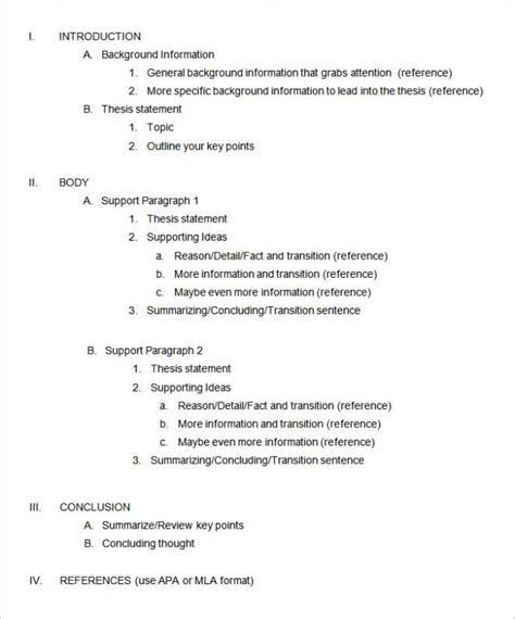 Essay Outline Example | Template Business