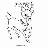 Rudolph Reindeer Coloring Page Free Printable PDF sketch template