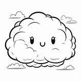 Cute Cloud Coloring Page sketch template
