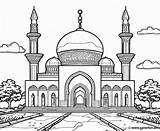 Mosque coloring Page With Details Download Or Print For Free sketch template