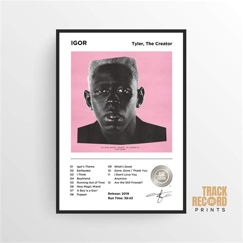 IGOR Tyler, the Creator Album Cover Poster Print High-quality Art Hip Hop, R&B Earfquake, Gone ...