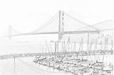Golden Gate Bridge Coloring Page sketch template