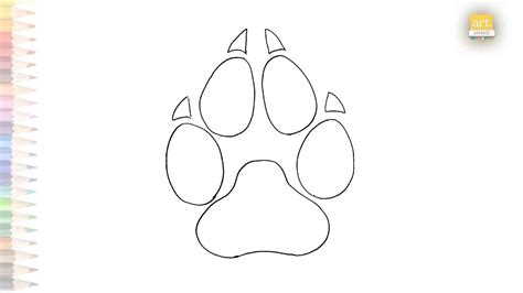 Wolf paw print drawing | How to draw Wolf paw print step by step | Wolf drawing | drawing ...