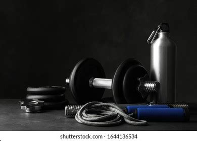 Gym Equipment Accessories On Stone Floor Stock Photo 1644136534 ...