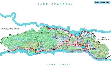 Peta Provinsi Gorontalo Terbaru Lengkap Ukuran Besar dan Keterangannya