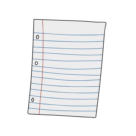 Notebook sheet. White blank page. Paper list from notepad. Flat cartoon ...