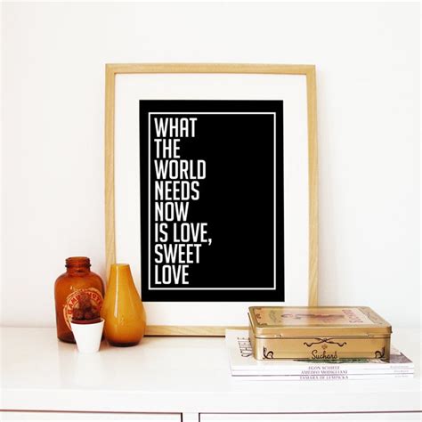 Typography Poster Print Lyrics What the World Needs Now is - Etsy